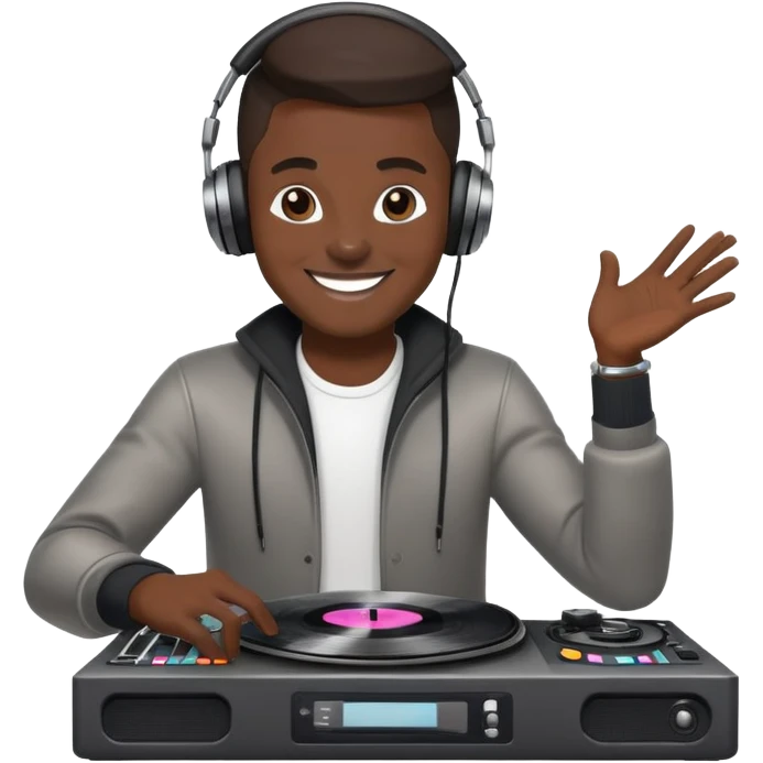 playful DJ spinning records emoji