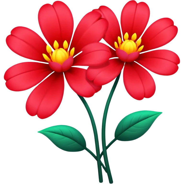 Red néon flowers emoji