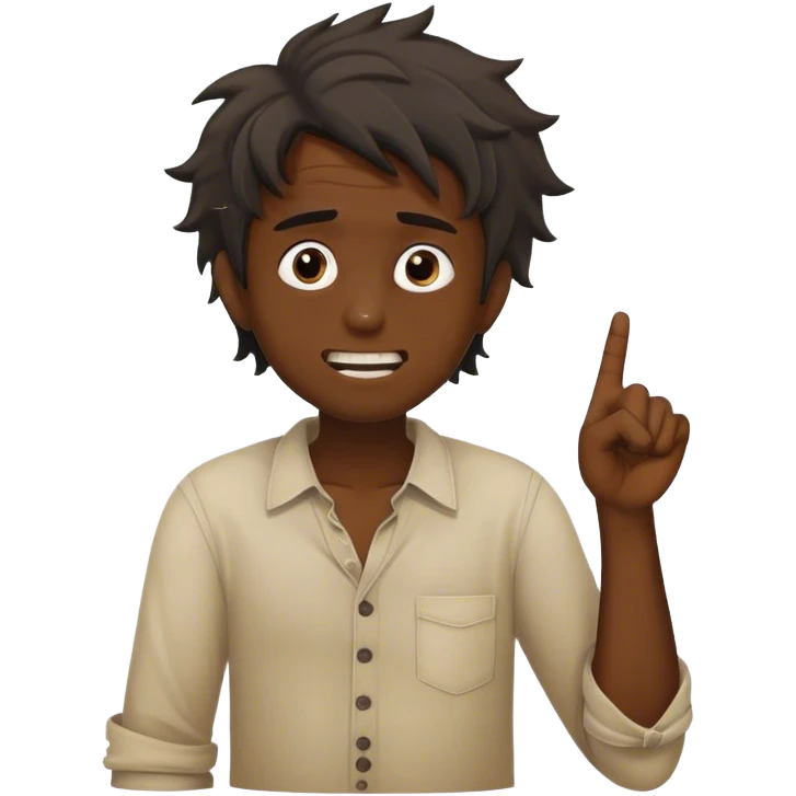 disheveled man slouching and talking. missing teeth pointing finger side view emoji