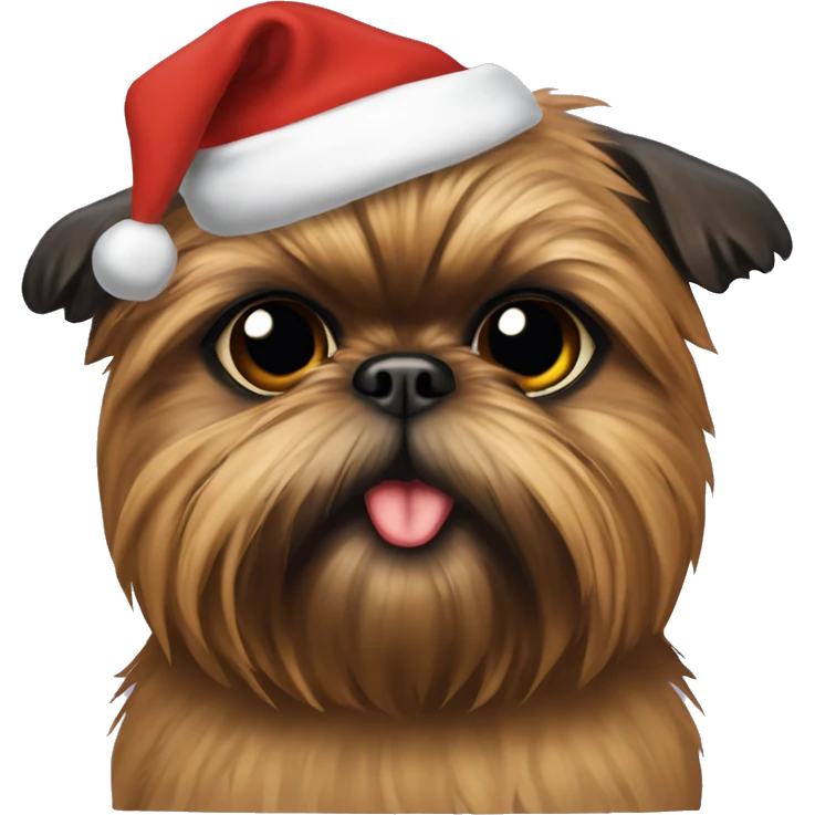 brussels griffon ewok Christmas hat  emoji
