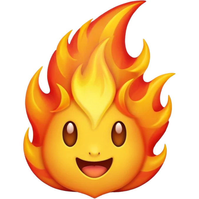 Flame illustrated in a playful and vibrant matte glass style, representing the fun and exciting aspects of the app firecrawl emoji