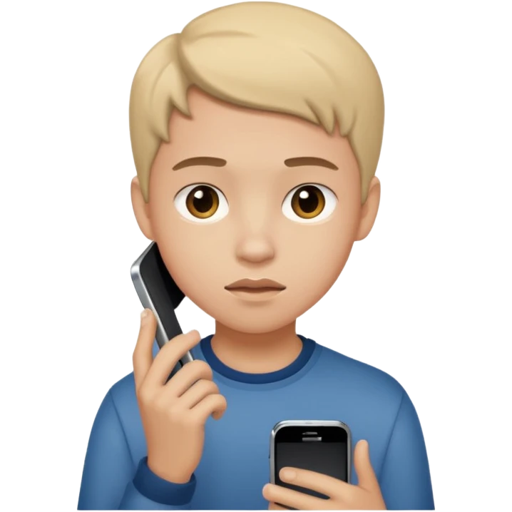 teenager holding a phone with a dramatic face emoji
