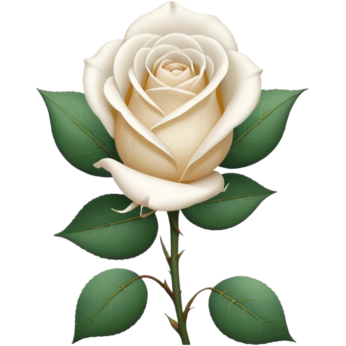 white rose, without green leaves, just flower emoji