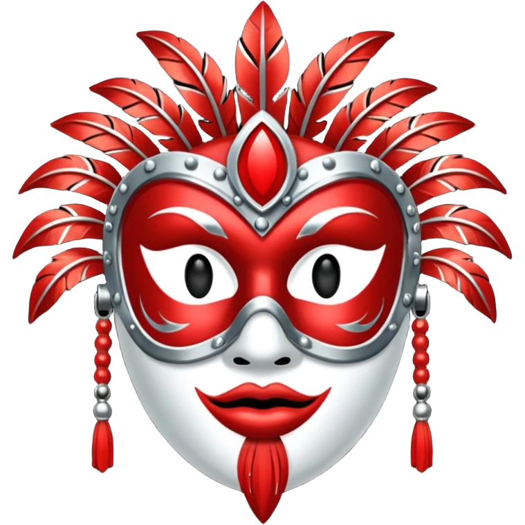 kırmızı karnaval maskesi emoji