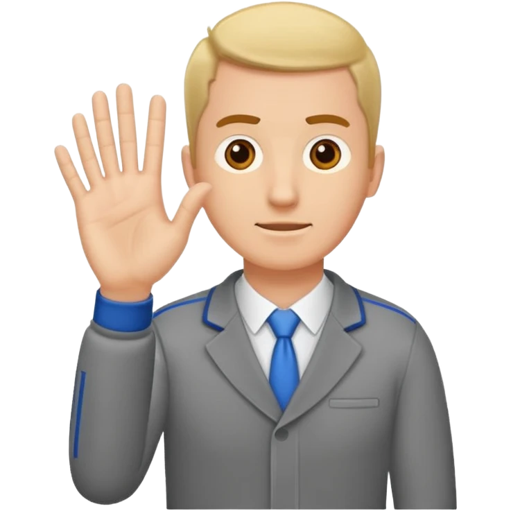 sports coach holding one hand palm down on top and other vertical in the middle of the flat palm under emoji