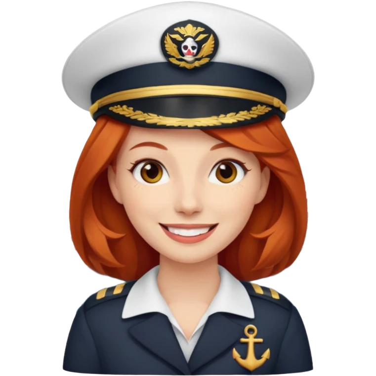 cruise emoji with a red headed woman emoji