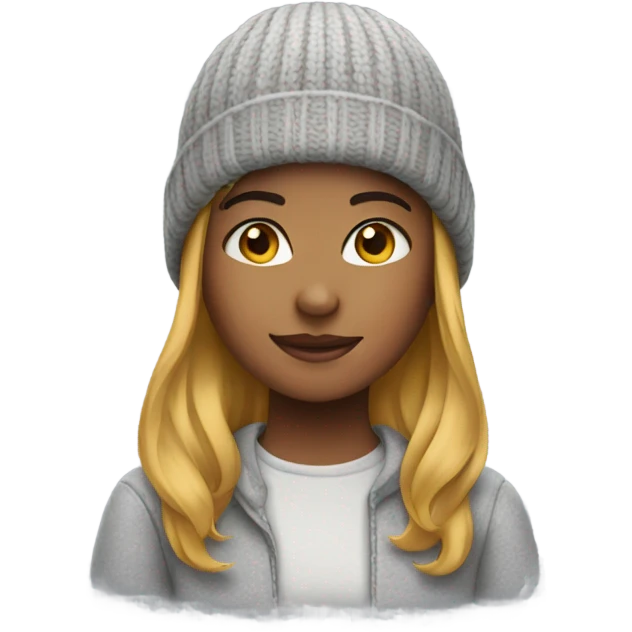 Girl wearing beanie emoji