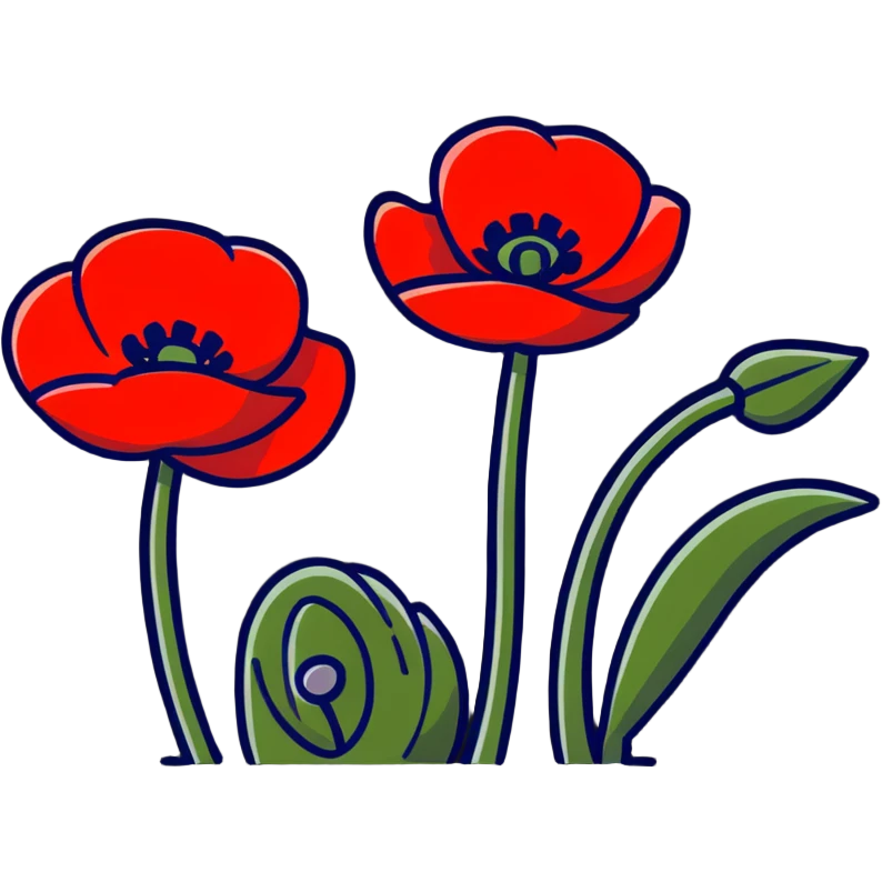 remembrance poppy with battlefield emoji