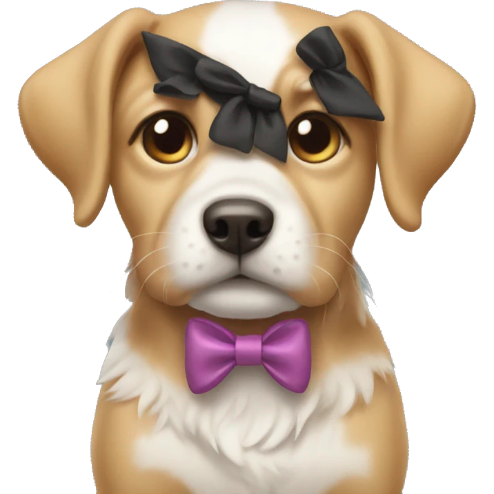 dog wearing a bow emoji