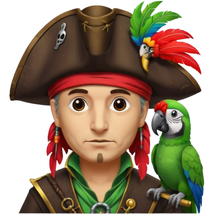 pirate and parrot emoji