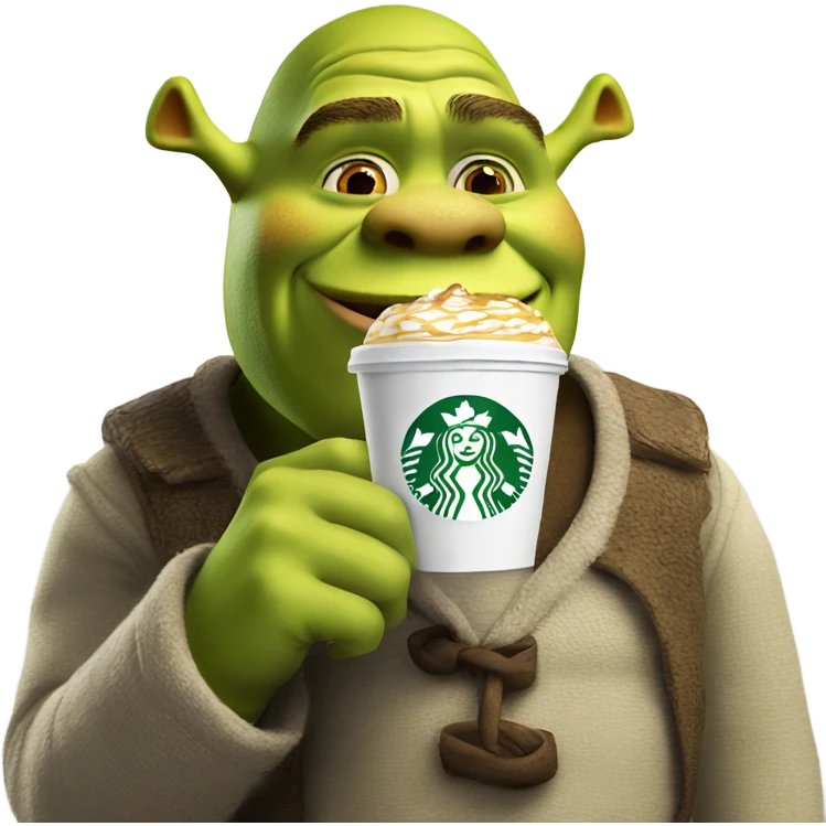 Shrek drinking Starbucks  emoji