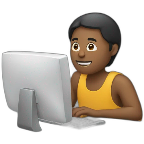 person using computer emoji