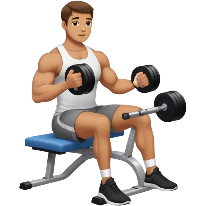 man seated weighted wrist curl emoji