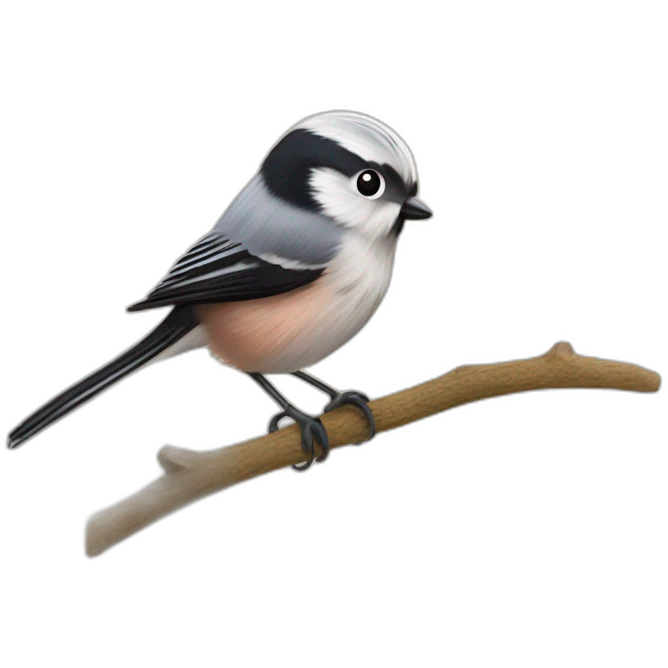 Long tailed tit bird emoji