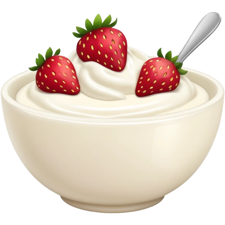 yoghurt bowl with strawberries  emoji