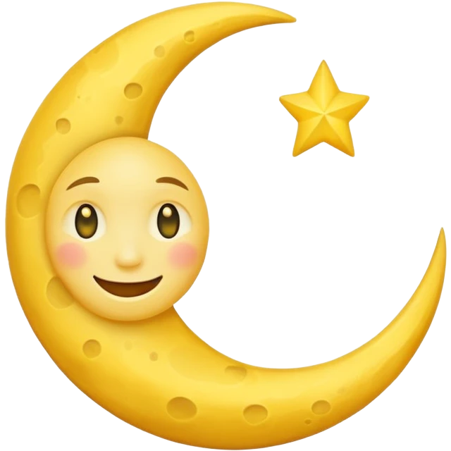 A smiling moon emoji. emoji