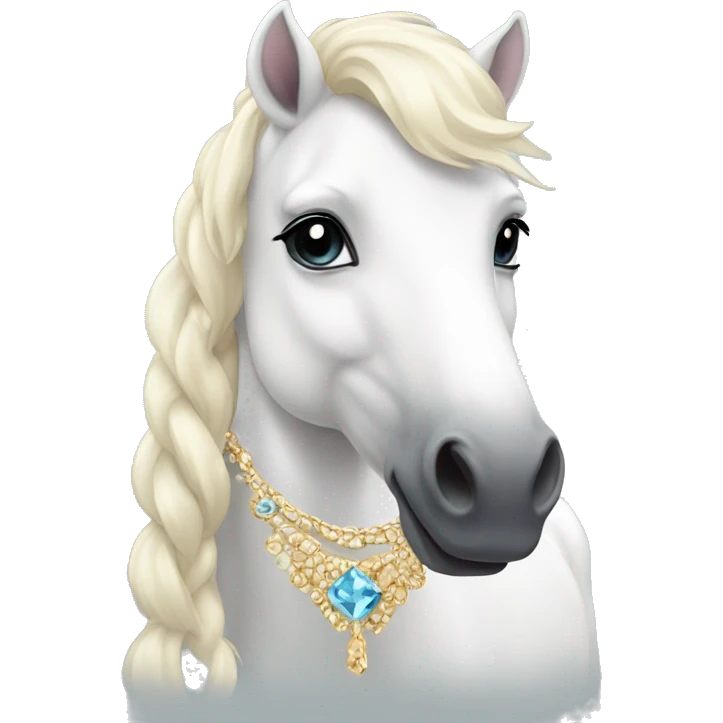 Fatty white pony with jewelry  emoji