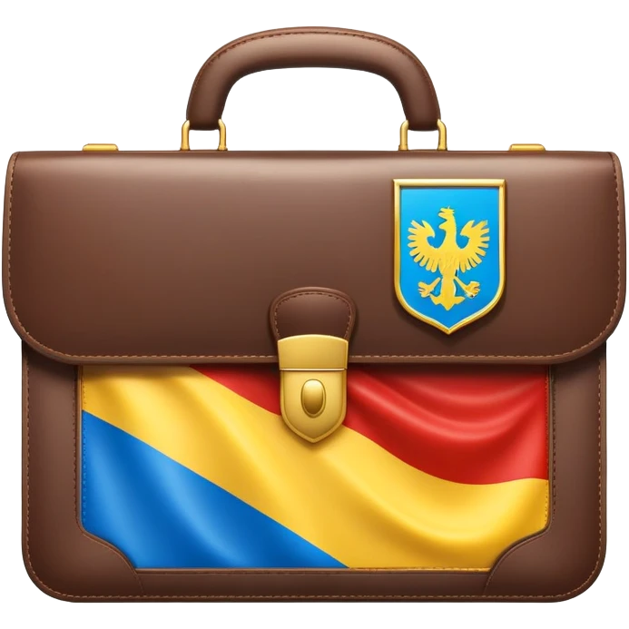 Work opportunities symbol with briefcase and German and Ukrainian flags emoji