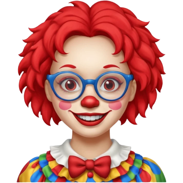 female Clown with glasses emoji