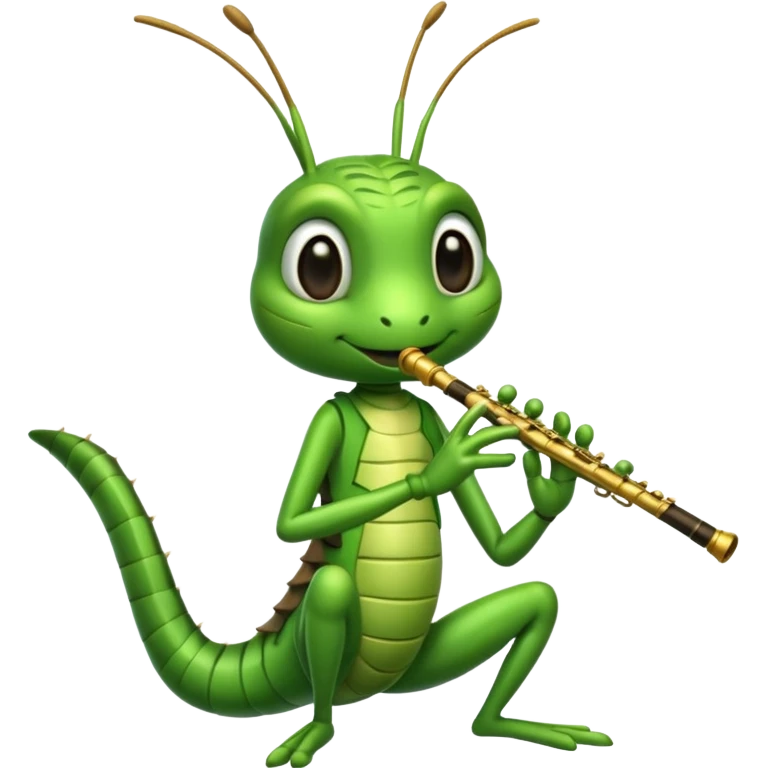 grasshopper playing flute emoji