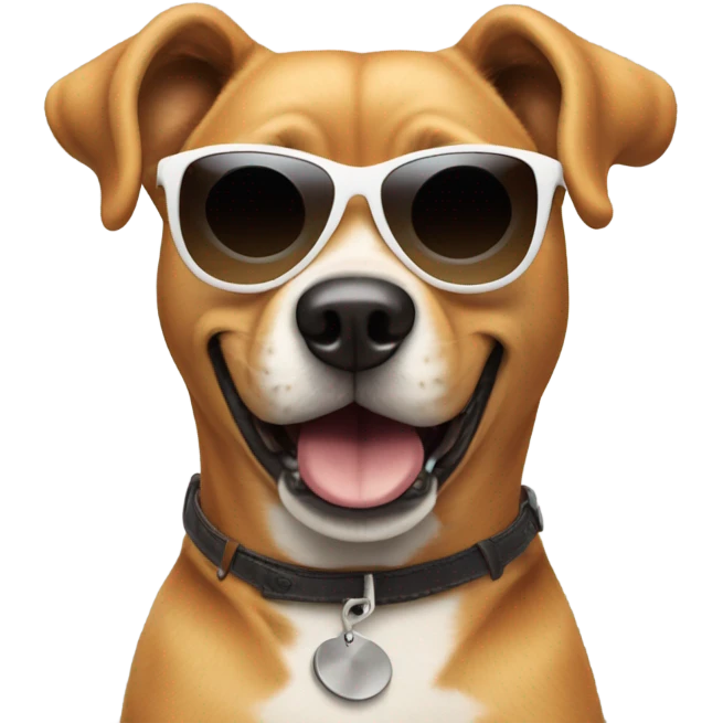 Dog with sunglasses doing the griddy emoji