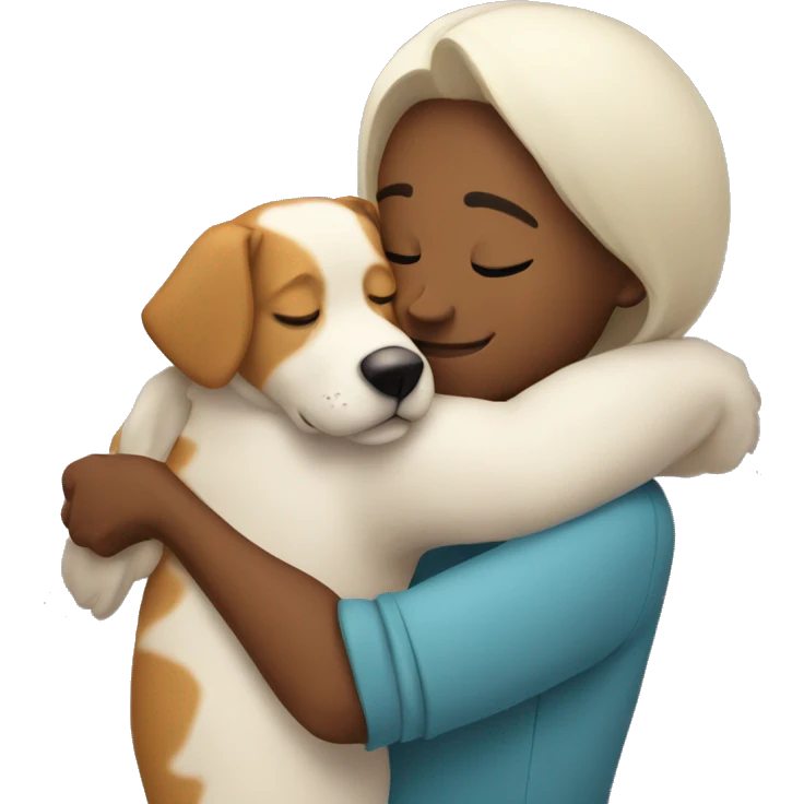 cuddling with dog emoji