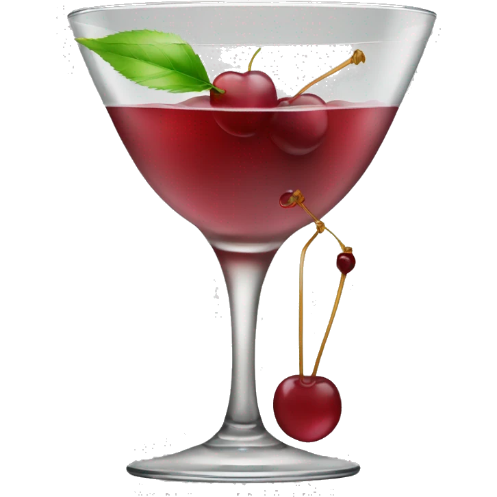 coupe glass cocktail with a cherry and bow emoji