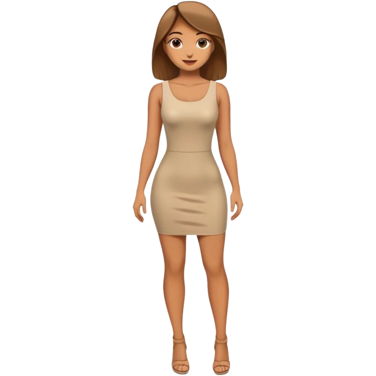 Full body attractive woman tight dress emoji