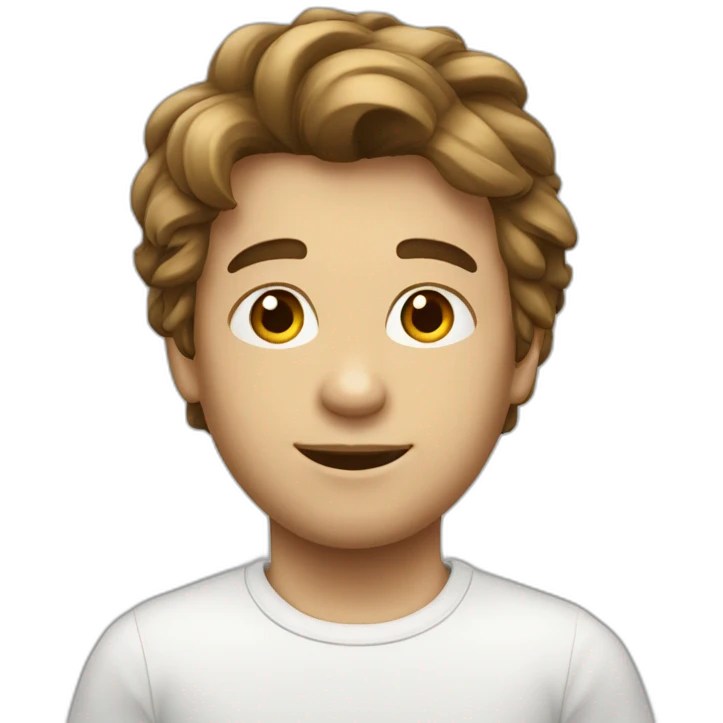 garçon blanc aux cheveux brun emoji