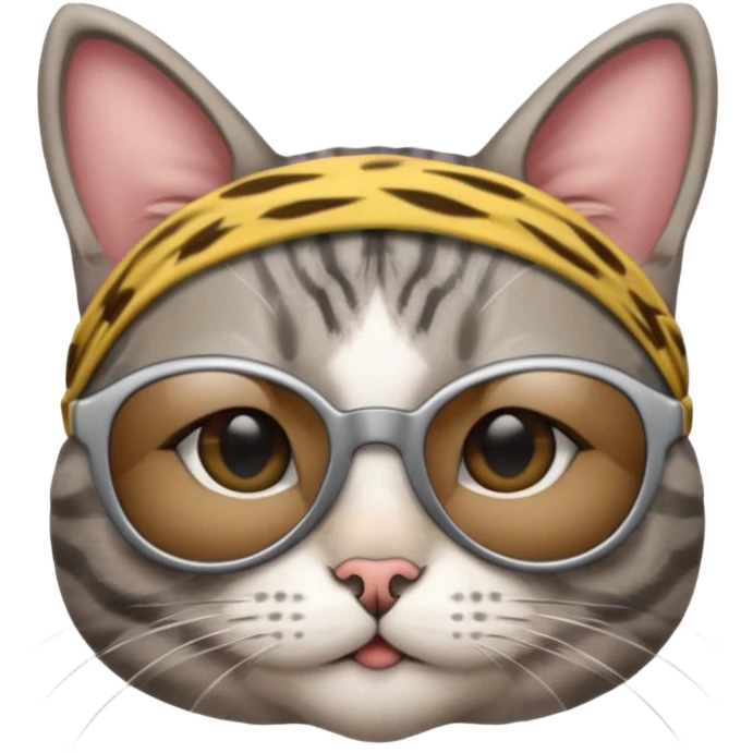 선글라스를 헤어밴드로 사용하는 고양이 emoji