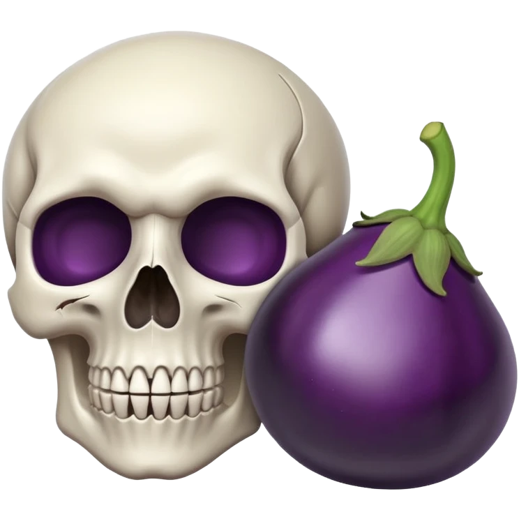 A skull and an eggplant emoji