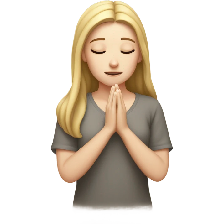 White girl praying emoji