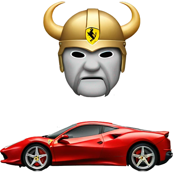 Ferrari with a viking logo on it emoji