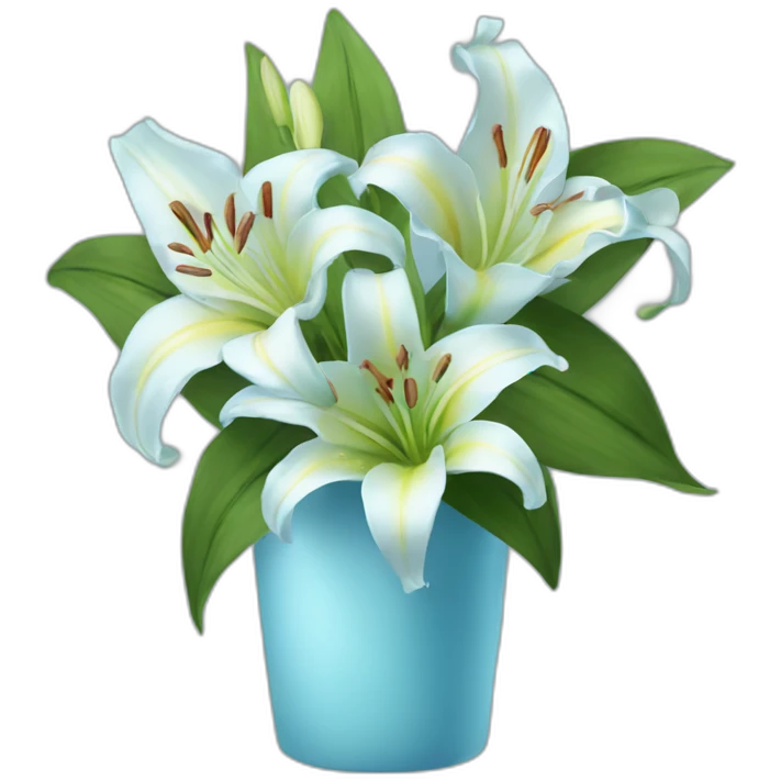 LightBlue bouquet of Lily flowers emoji