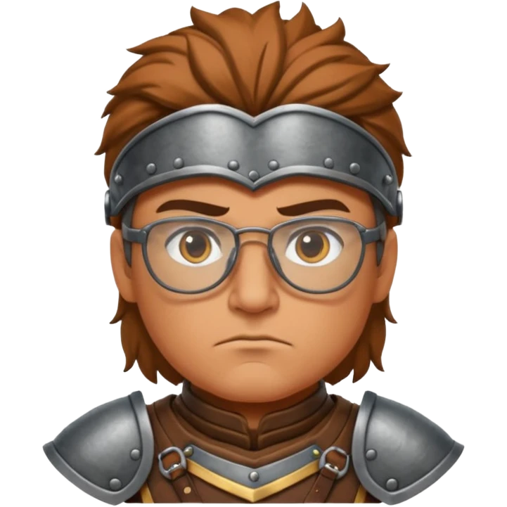 Glasses-Wearing wild Warrior bust emoji