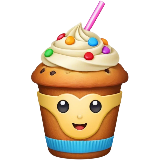 small plastic cup with muffin   emoji