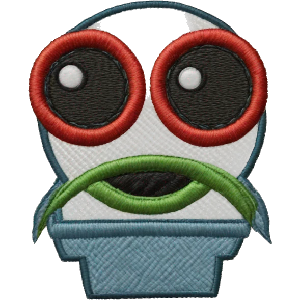Machine embroidery emoji