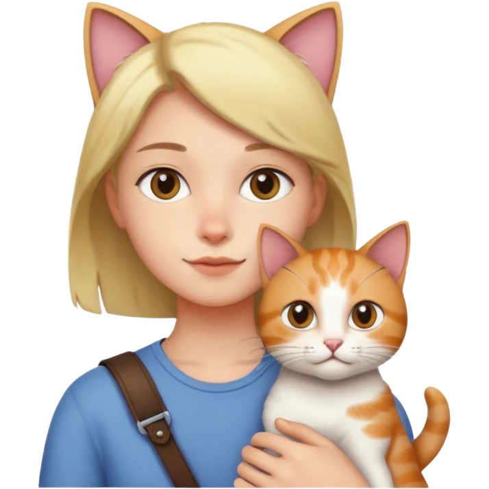 person with cat on their shoulder emoji