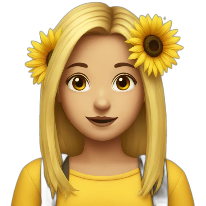 Girl bee sunflower emoji