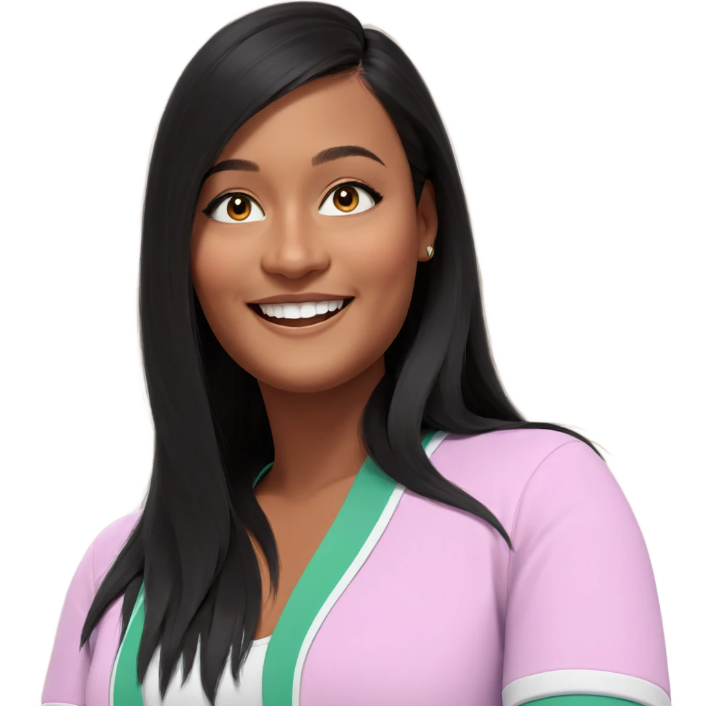 smiling girl with long hair emoji