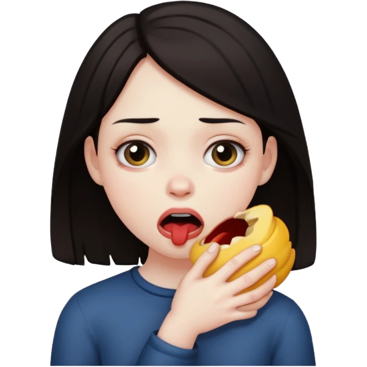 Girl choking herself emoji