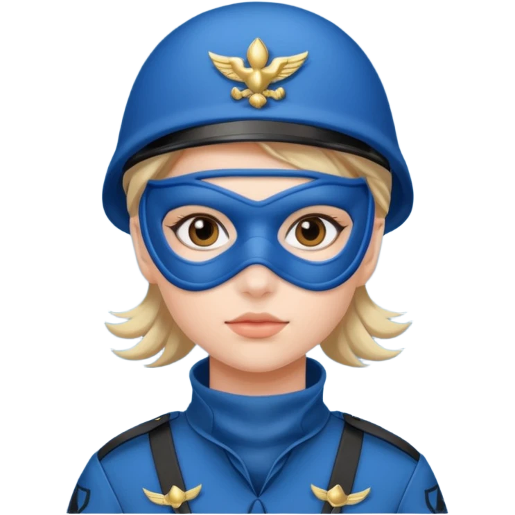 girl soldier with blue mask emoji