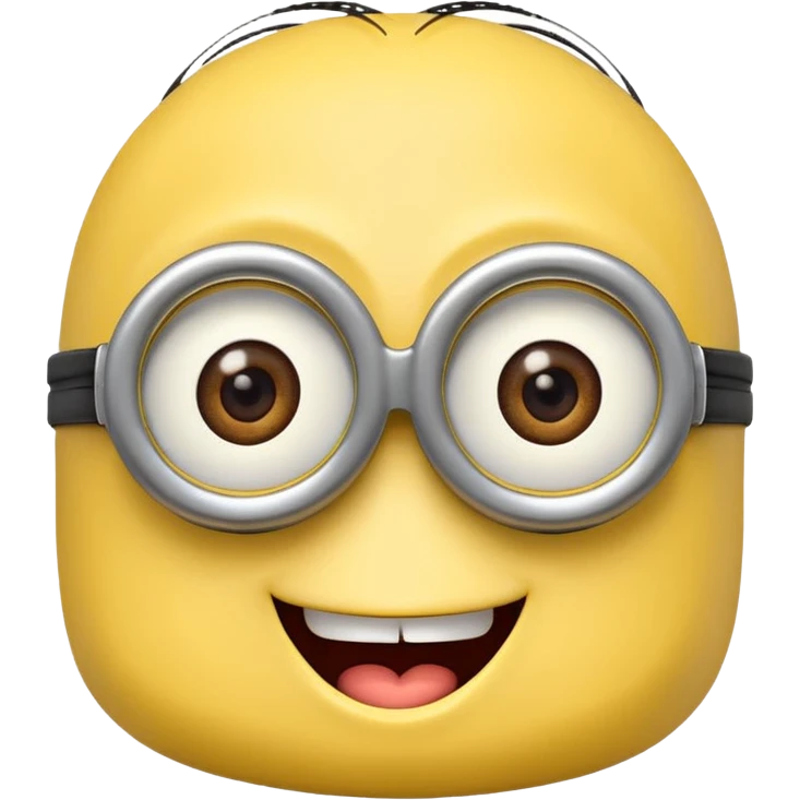 minion face emoji, playful and friendly, winking emoji