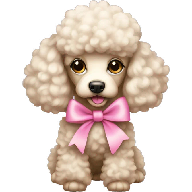 poodle with a pink bow emoji