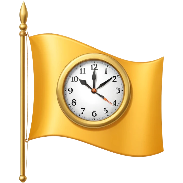 Flag with clock in it square clock  emoji