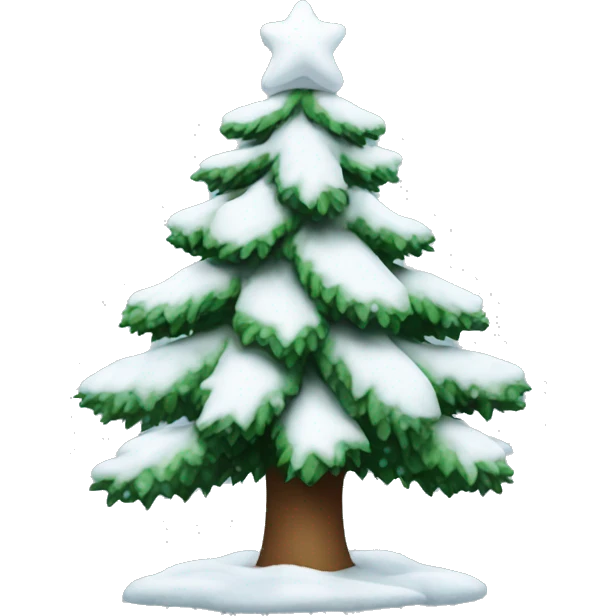 snowy christmas tree emoji