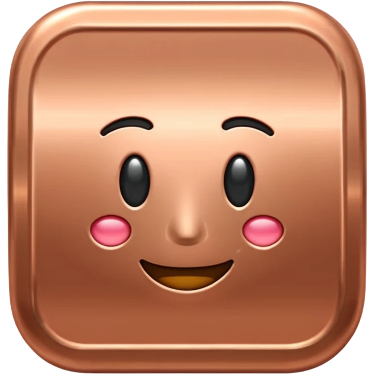 Create an Android-style emoji of a copper ingot. Make it simple, flat, and cartoon-like with solid copper colors, no shine, no reflections, and no realistic metallic effects. Keep the shapes clean and rounded in the style of modern Android emojis.
 emoji