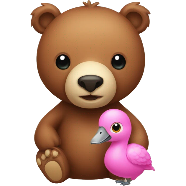 a brown bear and a pink dodo  emoji