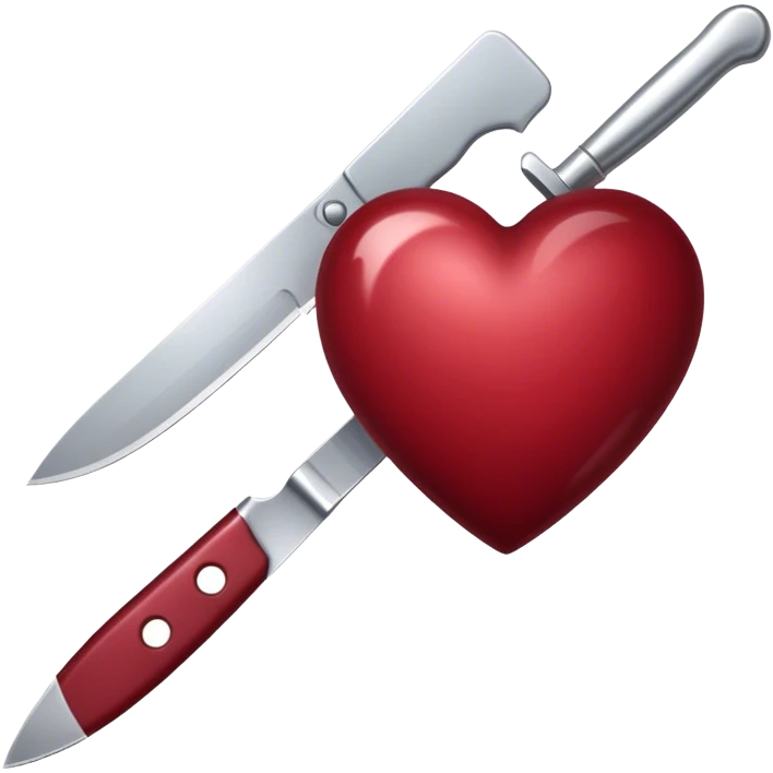 dark red heart with knife emoji