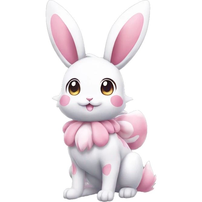 Kawaii Sylveon-Bunny-Pokémon full body emoji